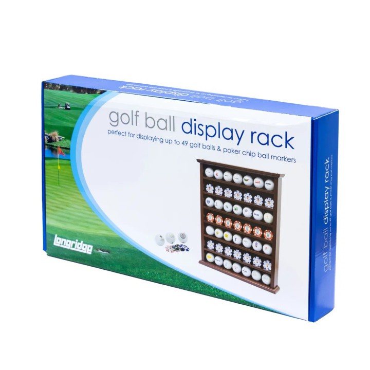 Großes Golfballregal für 49 Golfbälle