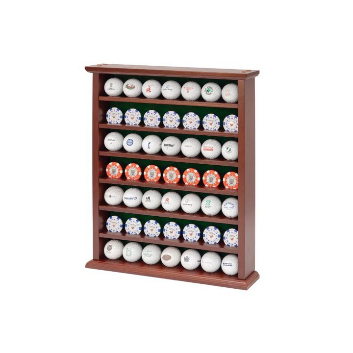 Großes Golfballregal für 49 Golfbälle